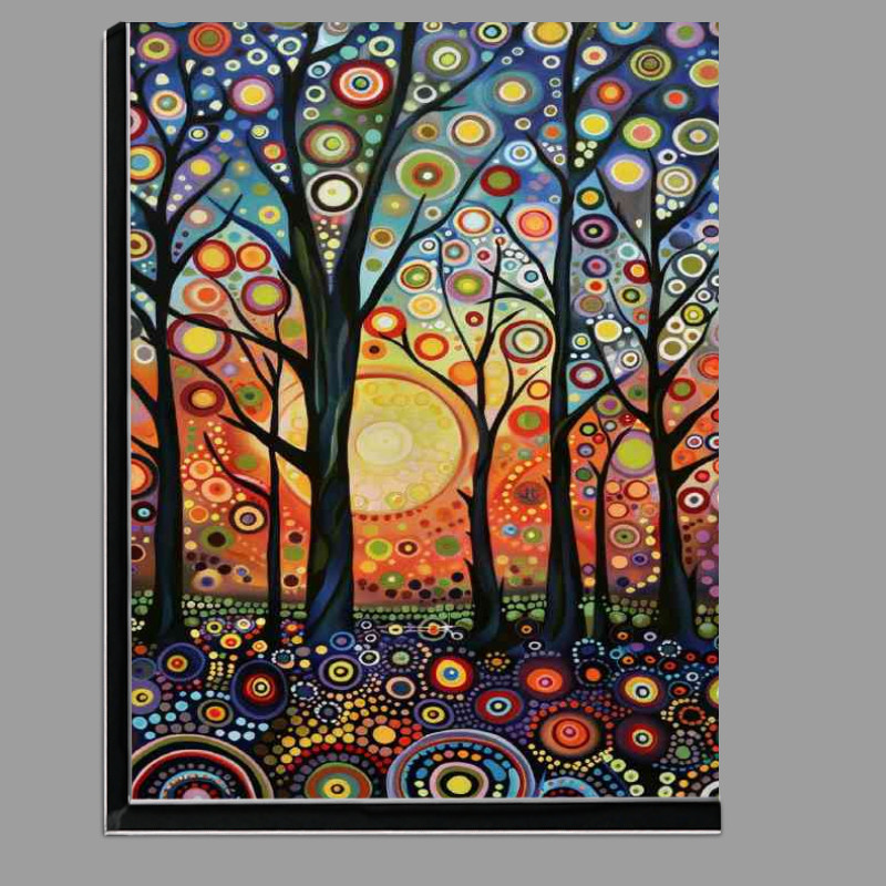 Buy Di-Bond : (Beautiful painting of trees with the sun setting)