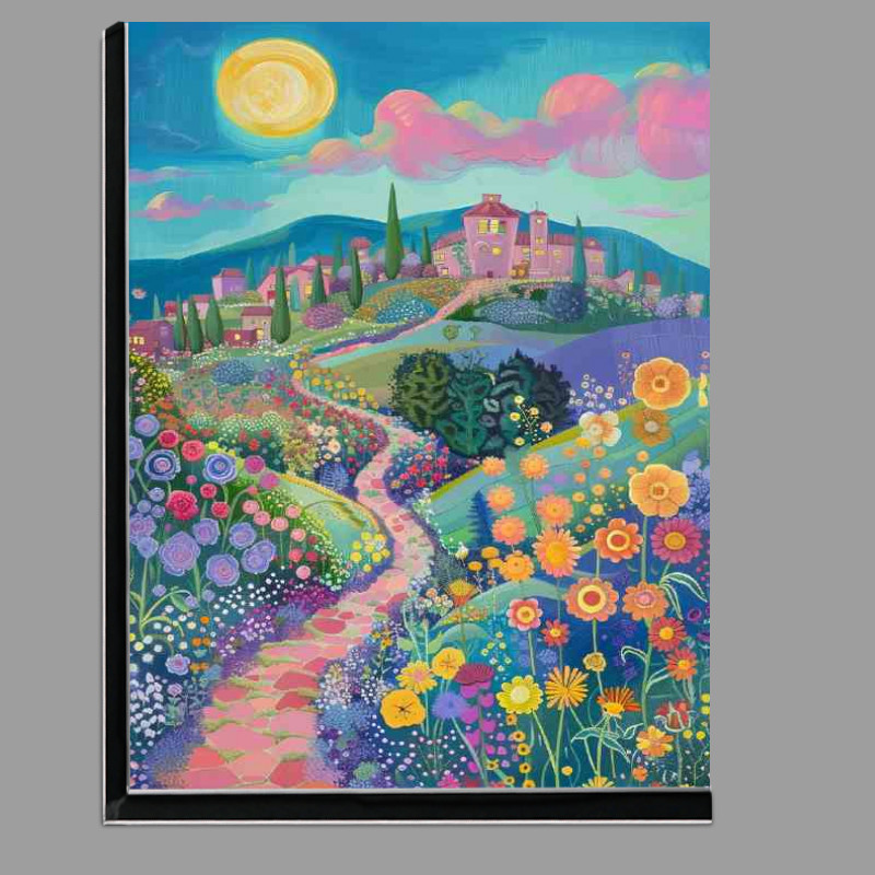 Buy Di-Bond : (Flower fields with sweeping long stone path)