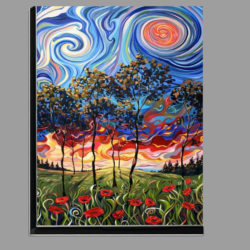 Buy Di-Bond : (Liquid swirls in the poppy field)