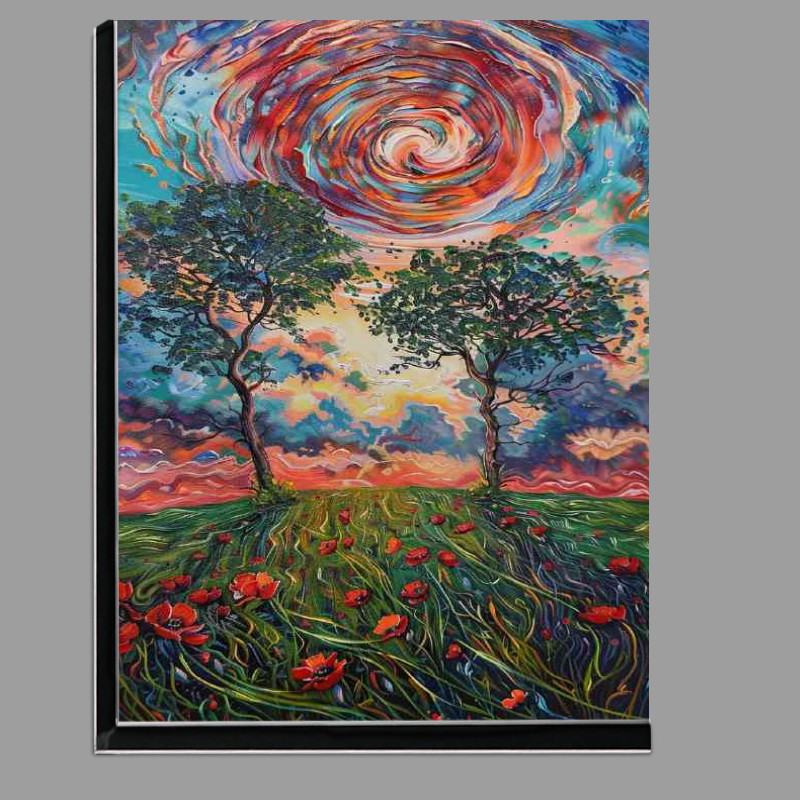 Buy Di-Bond : (Liquid swirls of poppy field and trees)