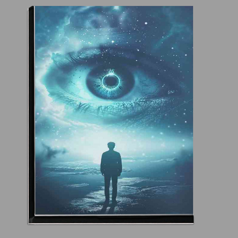 Buy Di-Bond : (Man standing in the eye of the universe)