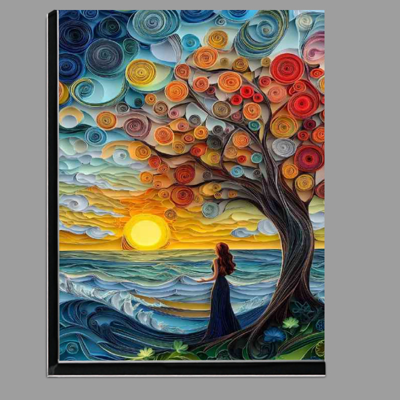 Buy Di-Bond : (Woman standing under the tree of life)