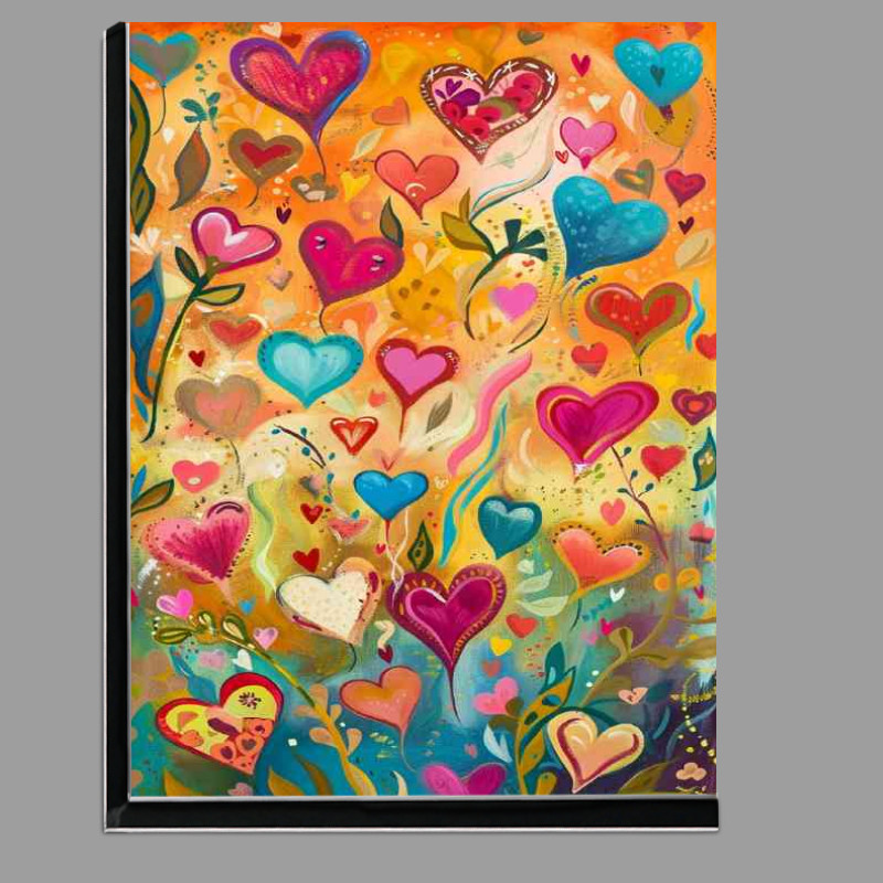 Buy Di-Bond : (Vibrant heart flowers colourful)