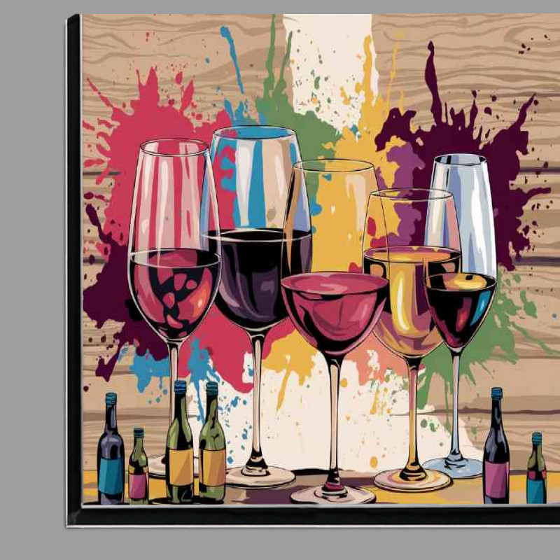 Buy Di-Bond : (Vibrant various colours wine glasses)