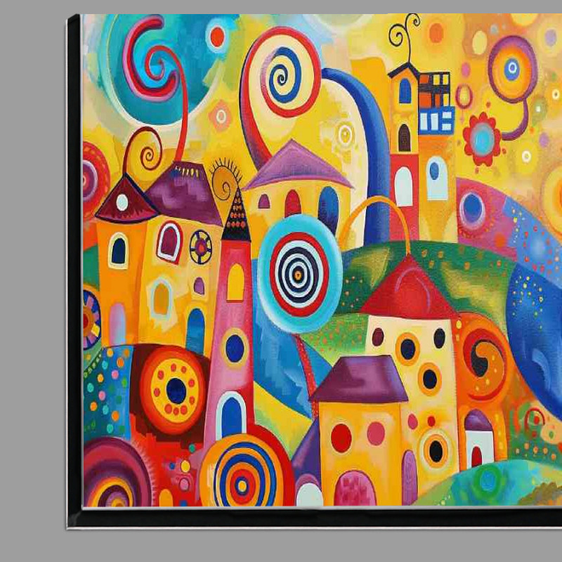 Buy Di-Bond : (Vibrant abstract quaint village)