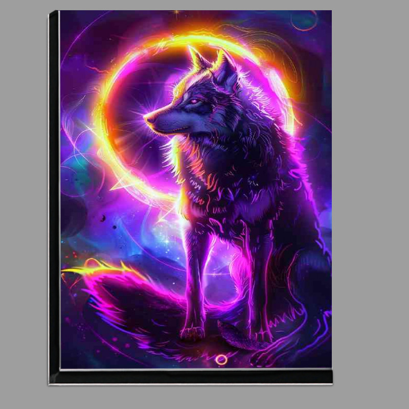 Buy Di-Bond : (A mystical wolf with vibrant fur standing)