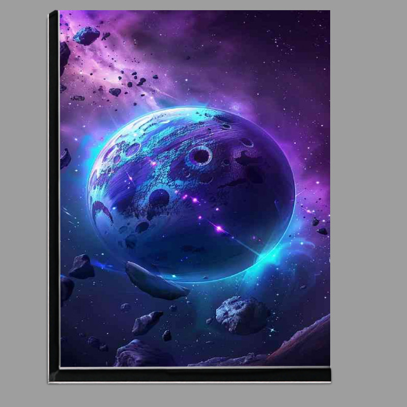 Buy Di-Bond : (Planet purple and blue surrounded by rocks)
