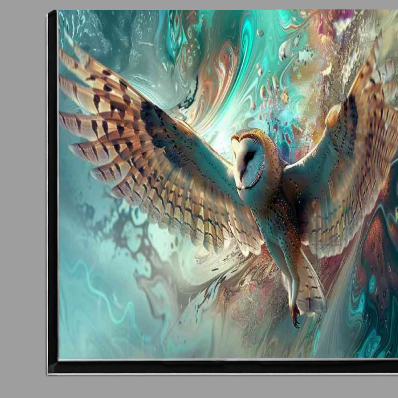 Buy Di-Bond : (Owl with transparent wings is flying through the waves)
