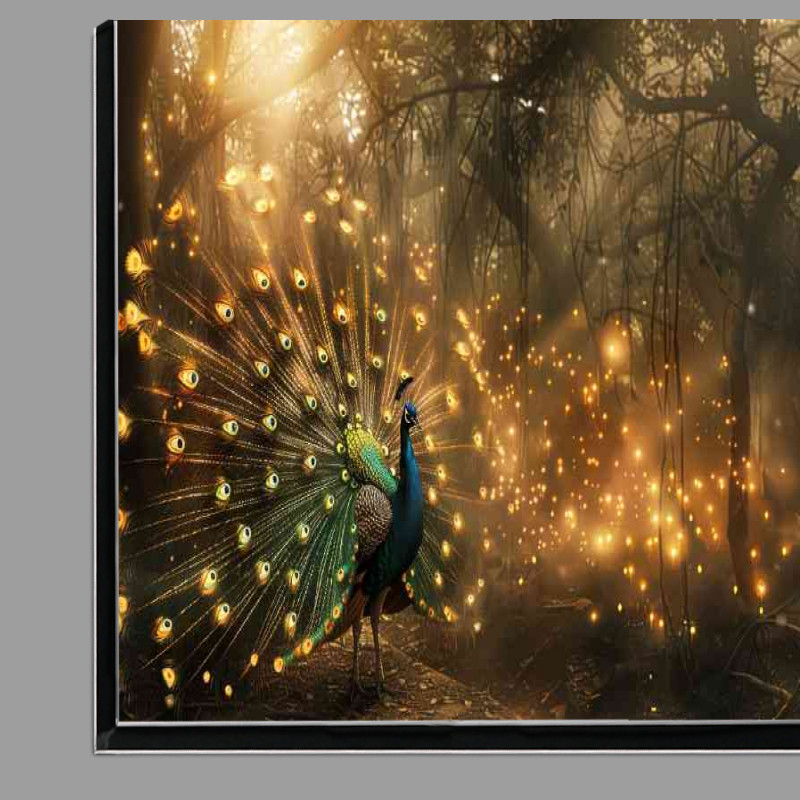 Buy Di-Bond : (Peacock golden feathers in display)