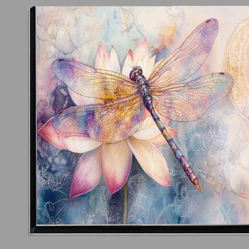 Buy Di-Bond : (Delicate dragonfly perched on the petal)