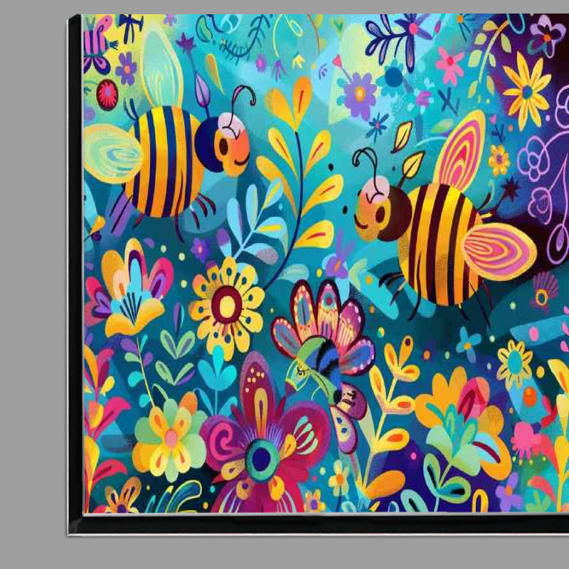 Buy Di-Bond : (Whimsical happy little bees in summer)
