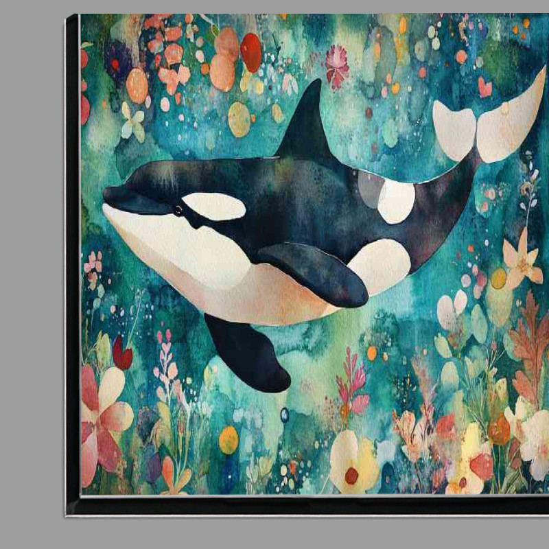 Buy Di-Bond : (Whimsical watercolours of the Orca whale)