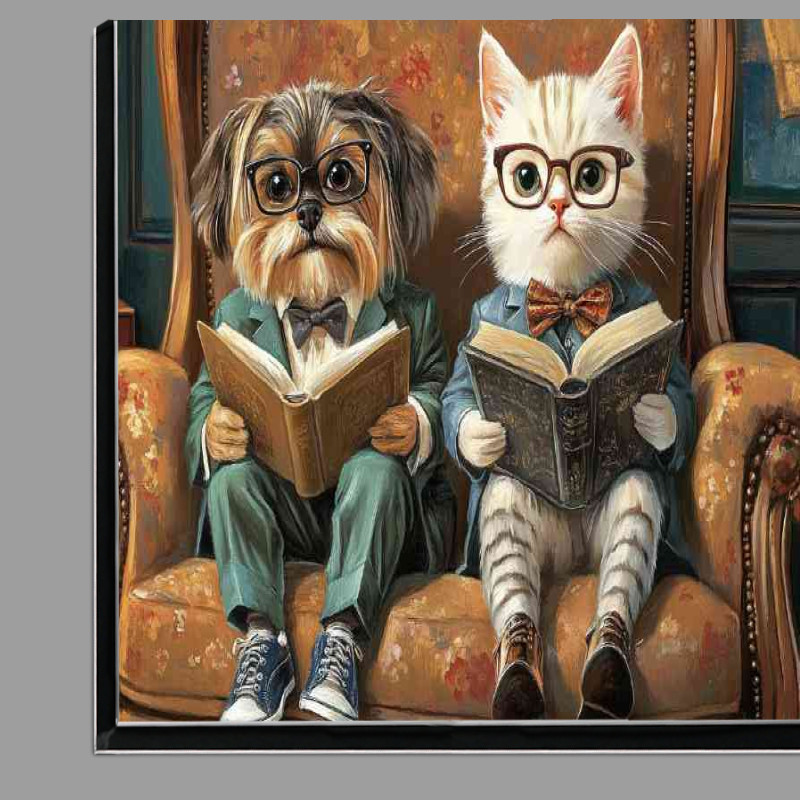Buy Di-Bond : (Bestys cat and dog reading surreal)