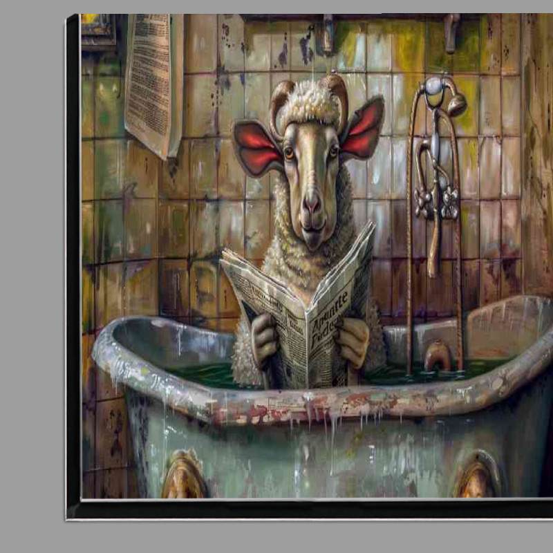 Buy Di-Bond : (Sheep in a old bath tub surreal)