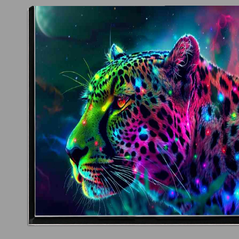 Buy Di-Bond : (Colourful leopard at night glowing)