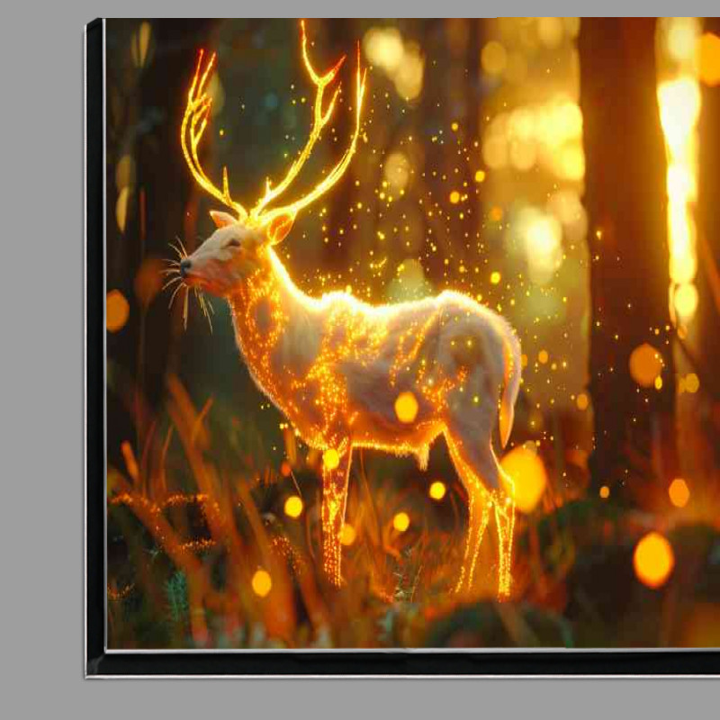 Buy Di-Bond : (Fantasy glowing deer in yellow forest)