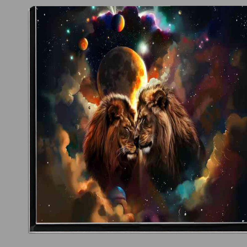 Buy Di-Bond : (Lions in love with planets around them)