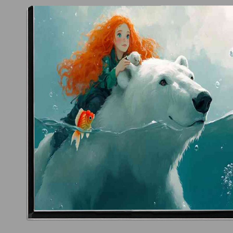 Buy Di-Bond : (Ocean polar bear and red haired girl)