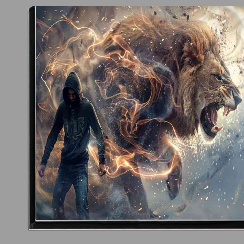 Buy Di-Bond : (The hoodie and great Lion roar)