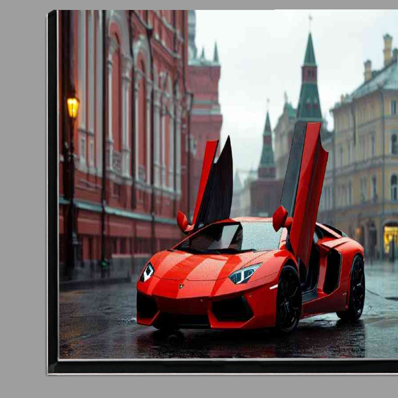Buy Di-Bond : (Lamborghini Aventador bright red with black)
