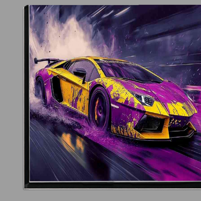 Buy Di-Bond : (Lamborghini Aventador in yellow splashed purple)