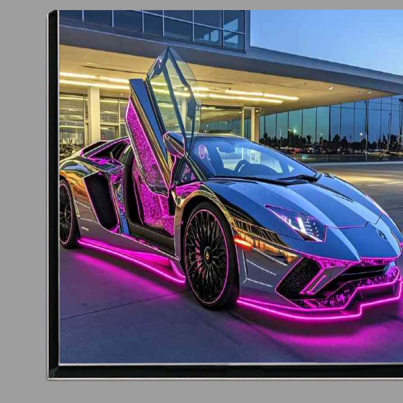 Buy Di-Bond : (Lamborghini Aventador with neon lights)