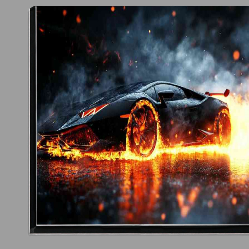 Buy Di-Bond : (Lamborghini with smoke and fire in black)