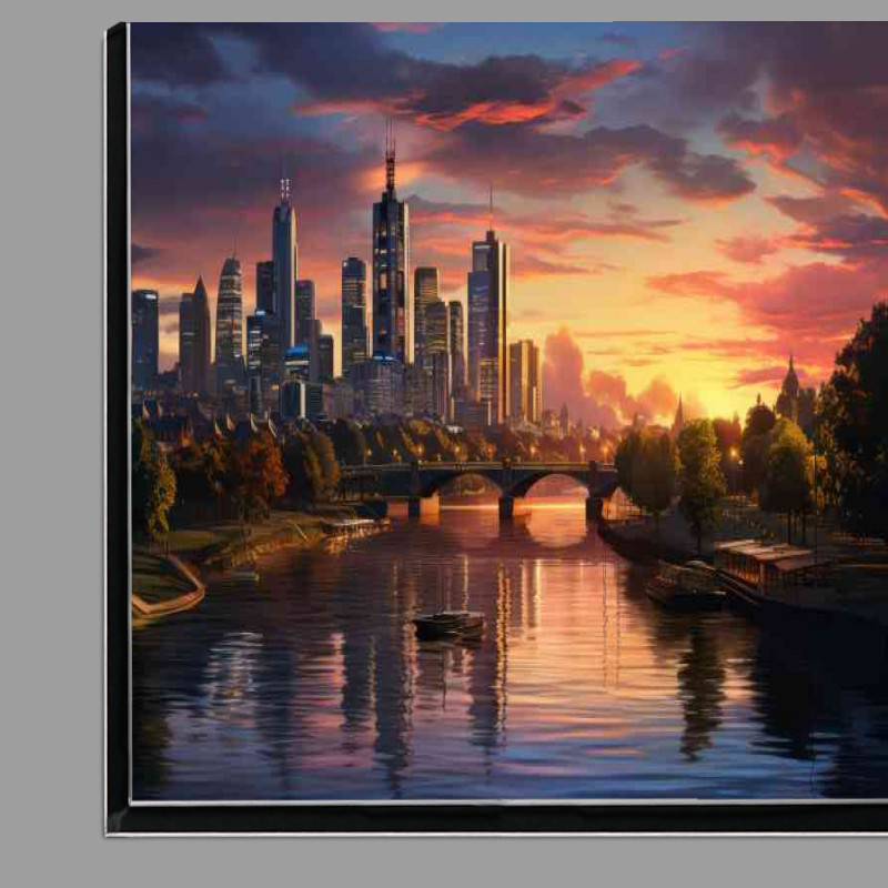 Buy Di-Bond : (Frankfurt urban skyline on a sunset day)