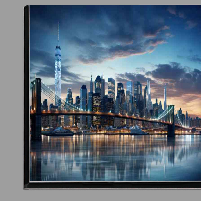 Buy Di-Bond : (The bridge new york skyline daytime)