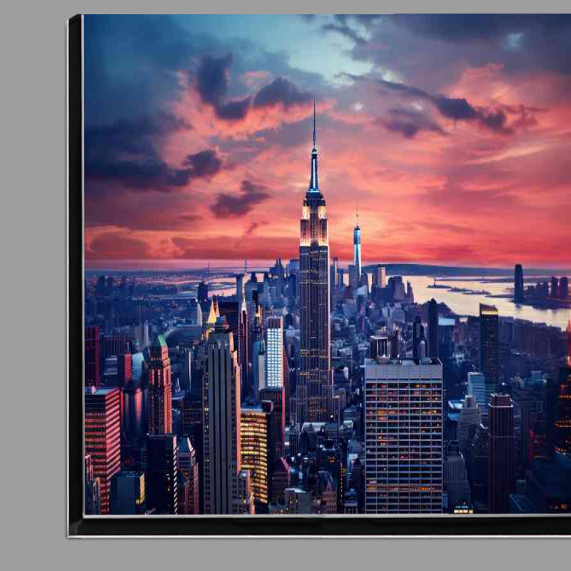 Buy Di-Bond : (The empire state building in manhattan at sunrise)