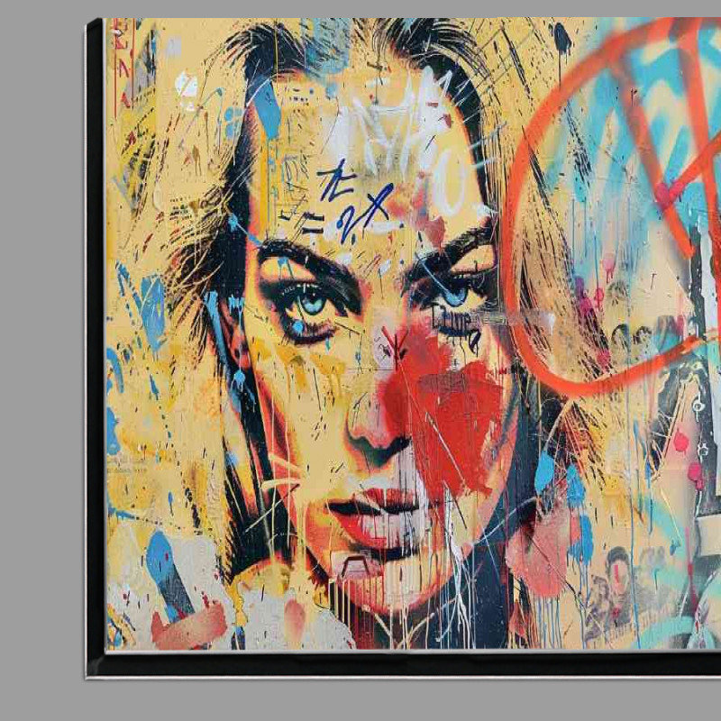 Buy Di-Bond : (Graffiti of the face of margot robbie)