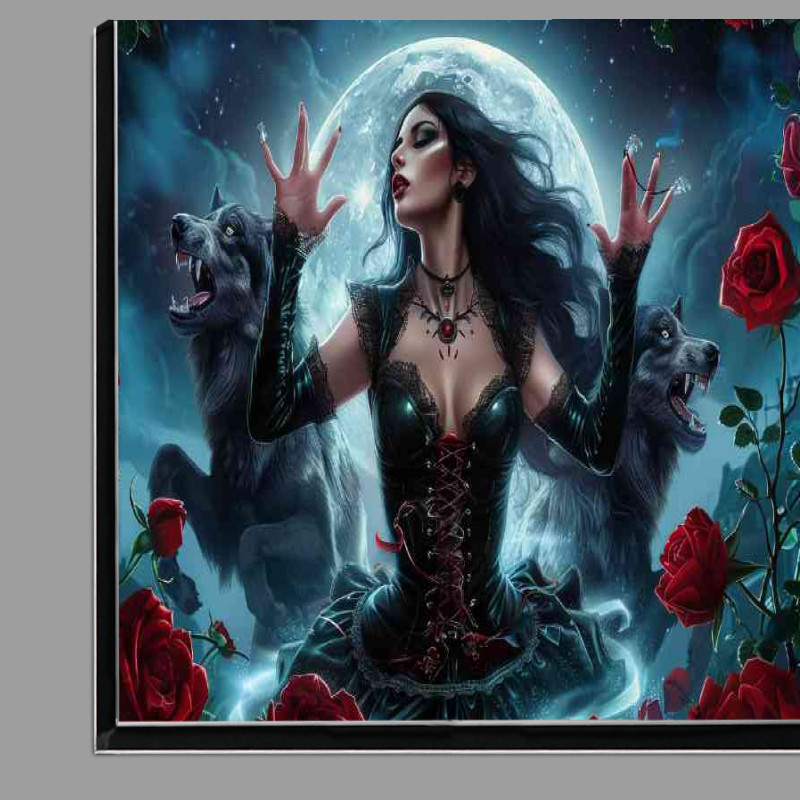 Buy Di-Bond : (Lady moonlight at night with wolf)