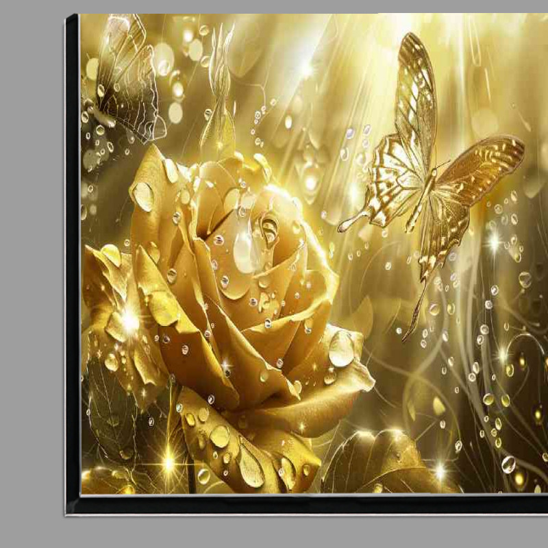 Buy Di-Bond : (Gold rose with water droplets)