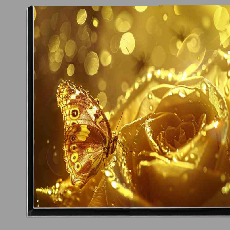 Buy Di-Bond : (Golden water droplets on a rose)