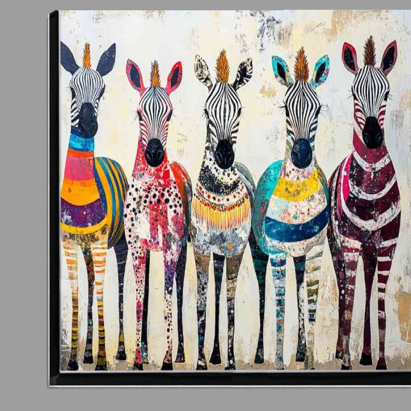 Buy Di-Bond : (Abstract zebras with colour pallete)