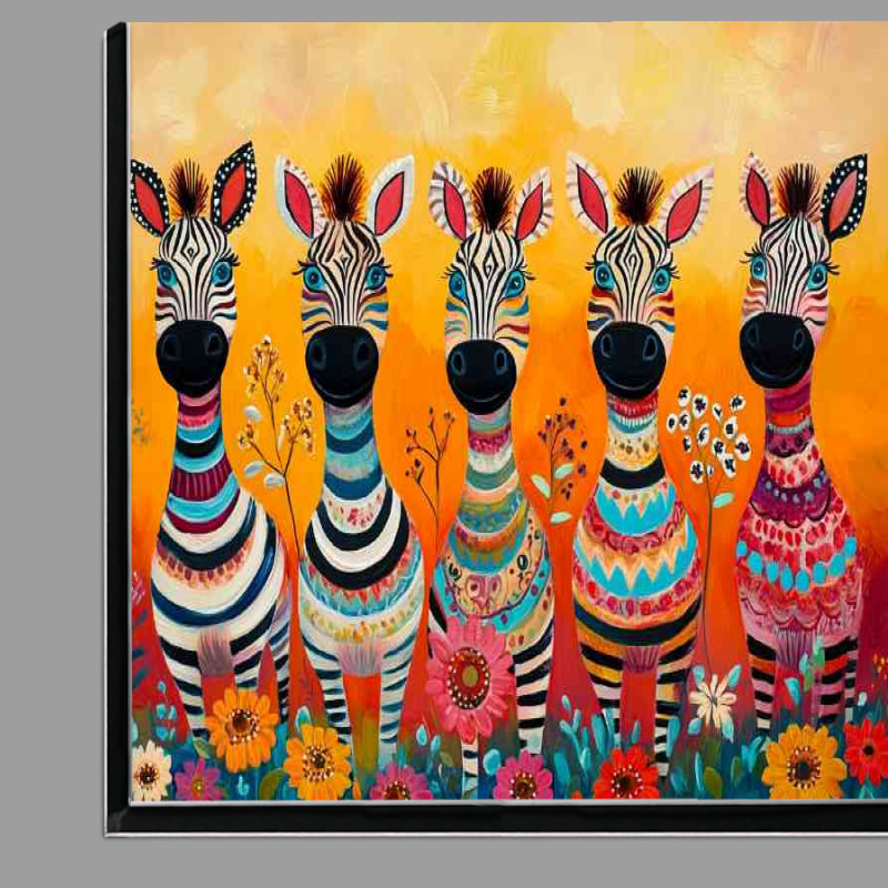 Buy Di-Bond : (Whimsical zebras in different colours)