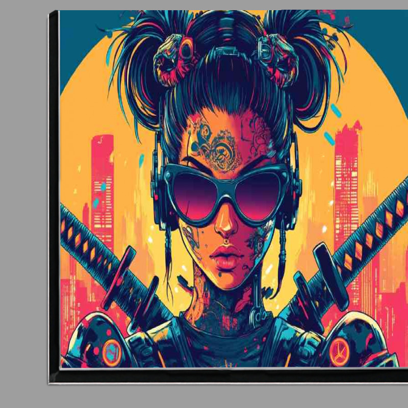Buy Di-Bond : (Cyberpunk samurai woman in the city)
