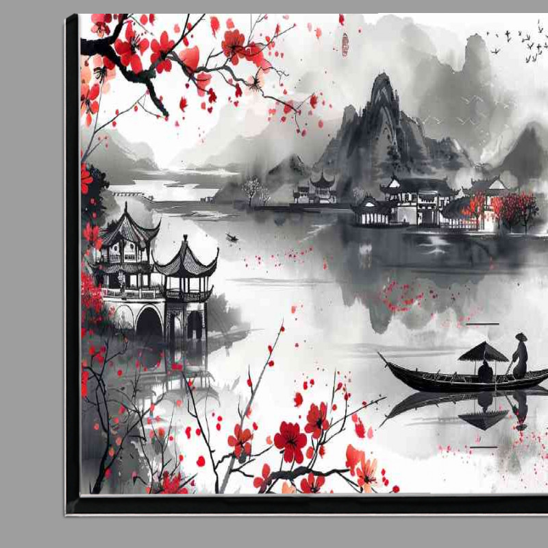 Buy Di-Bond : (Chinese ink rowing boat on the lake)