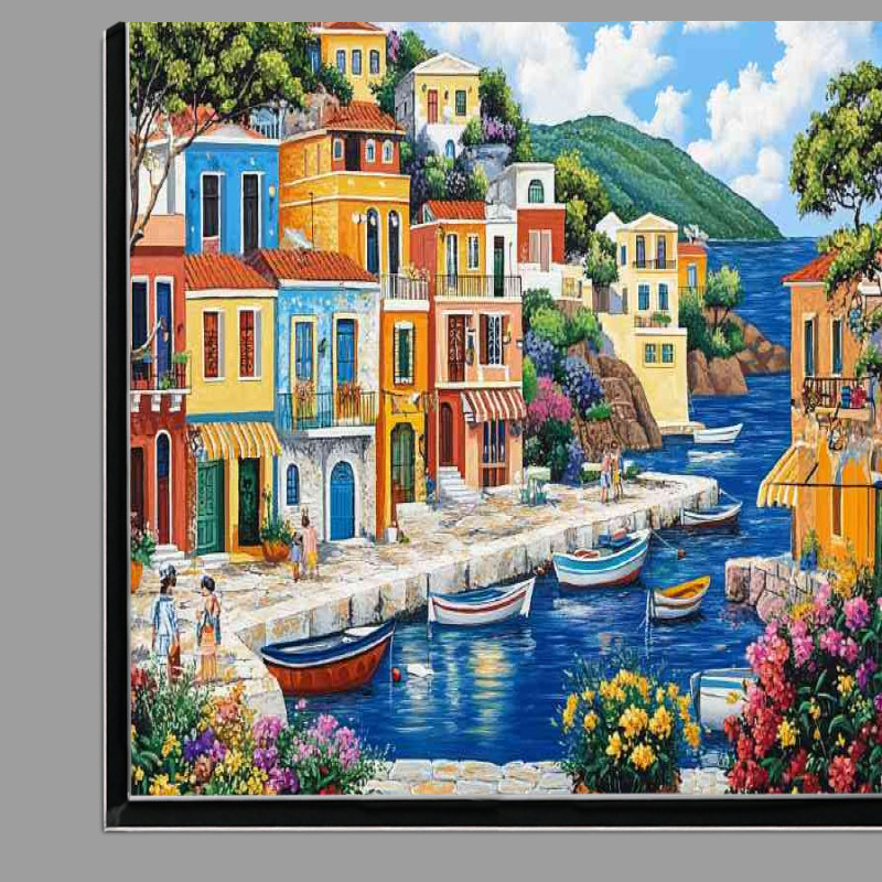 Buy Di-Bond : (Mediterranean coastal town fishing boats)