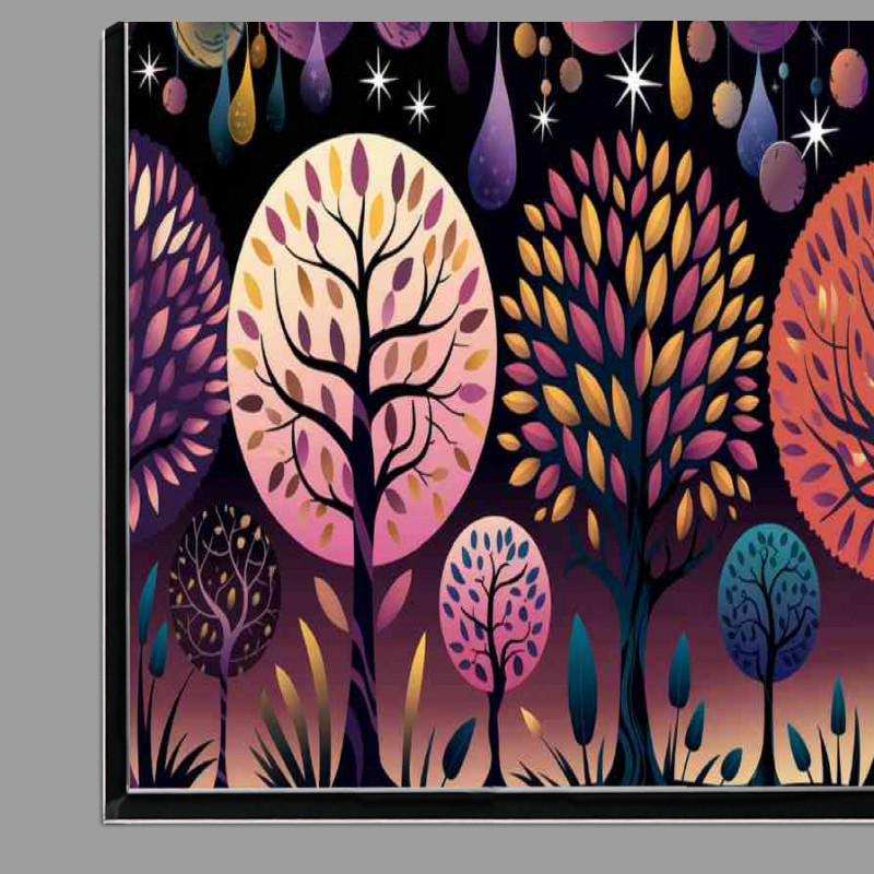 Buy Di-Bond : (Dreamy illustration dark background trees)