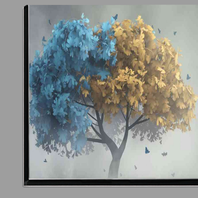 Buy Di-Bond : (The serene blue and yellow tree in mist)