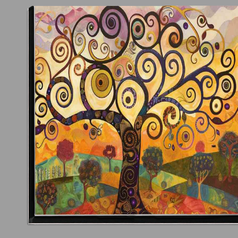 Buy Di-Bond : (Whimsical swirly tree top of the hill)