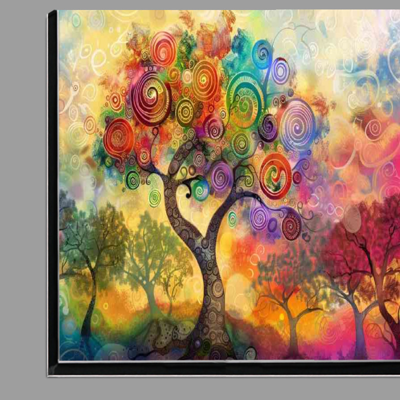 Buy Di-Bond : (Whimsical tree with swirls and colours)