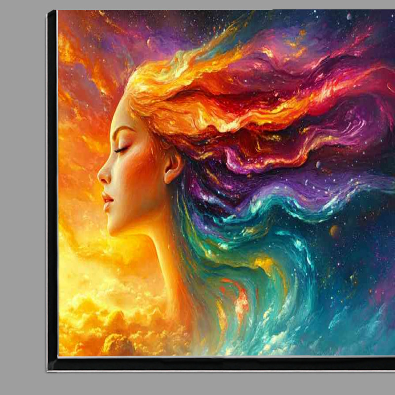 Buy Di-Bond : (Beautiful colorful woman made of paint and swirls)