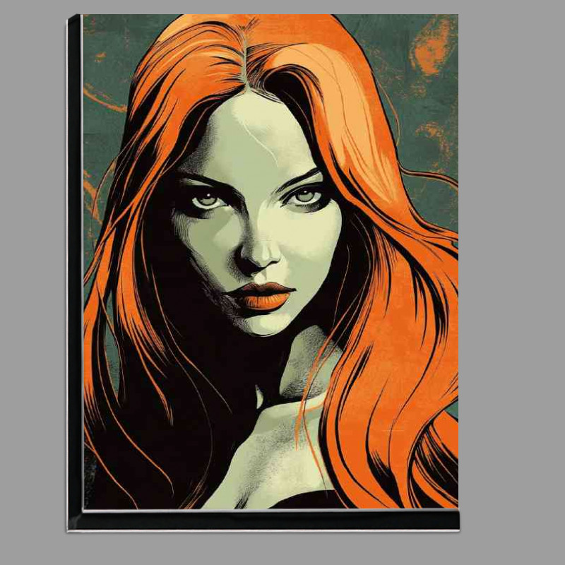 Buy Di-Bond : (A beautiful woman with long orange hair pop art)