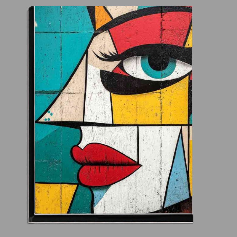 Buy Di-Bond : (Abstract face in the style of Picasso street art graffiti)