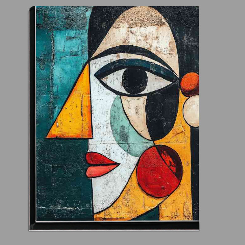 Buy Di-Bond : (Abstract street art a face made of different colors lady face series)