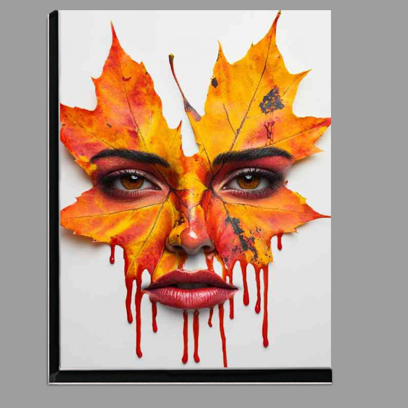 Buy Di-Bond : (Beautiful face made of two orange leaves dripping)