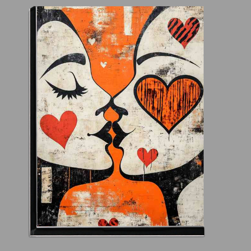 Buy Di-Bond : (Painting of two faces kissing)