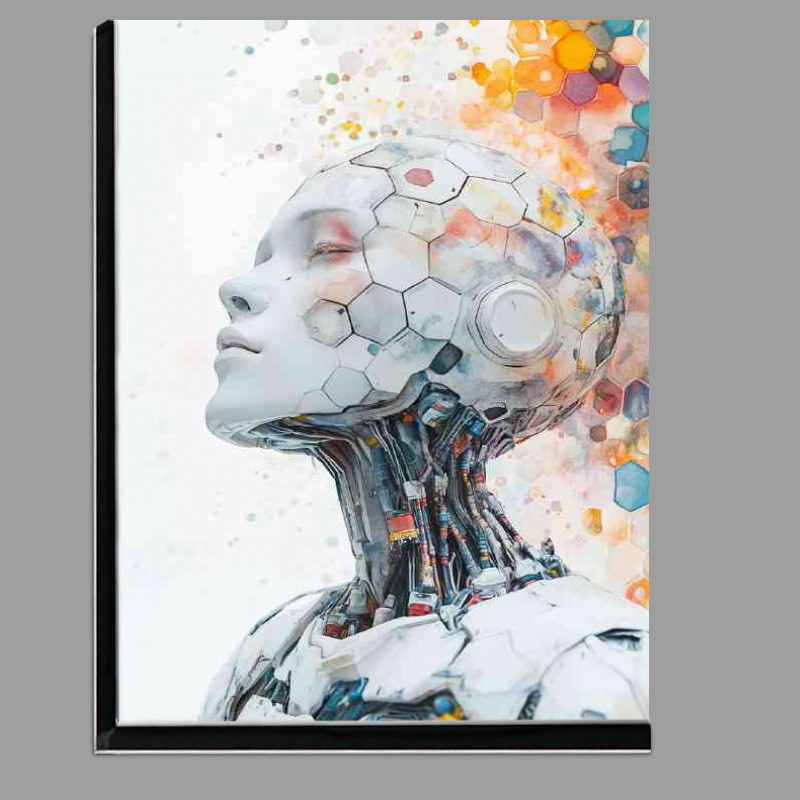 Buy Di-Bond : (Watercolor portrait of a humanoid robot)